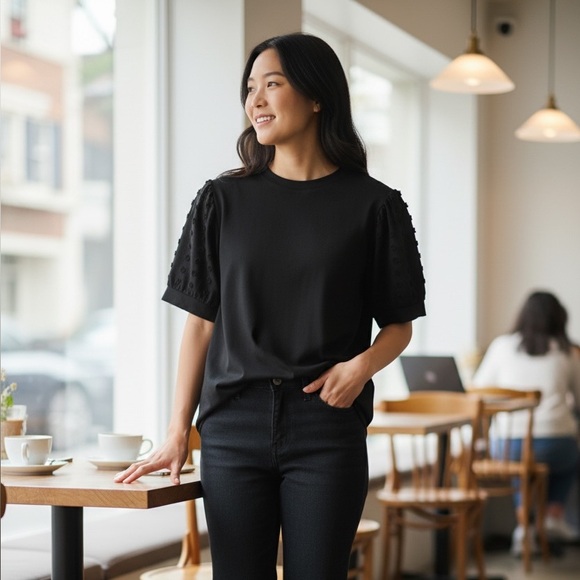 Elegant Black Women's Top - Picture 3 of 3